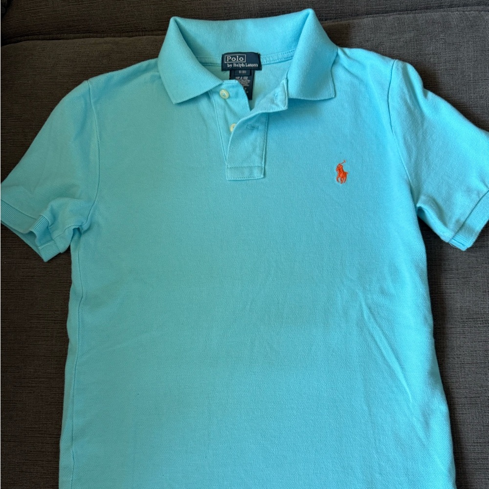 Boys blue short sleeve Polo shirt, size small(8)